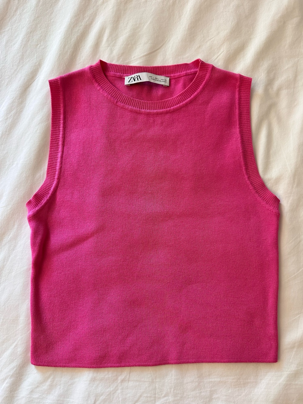 Zara Bright Hot Pink Knit Tank